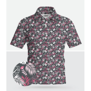 FX MEN POLO SHIRT LAHAINA – GRAPHITE/WHITE/PINK