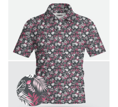 FX Men Polo Men Shirt Lahaina Graphite White Pink