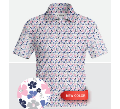 PE Men Polo Shirt Spello White Wed Pink Navy