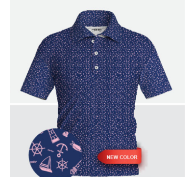 PE Men Polo Shirt Tidewater Navy Pink